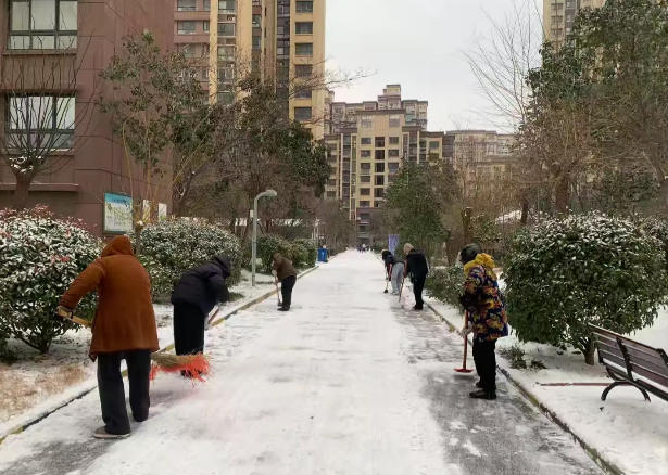 曹县区域各项目陆续开展扫雪活动