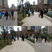 银湾集团｜物业专题：天正·中央大街清扫卫生死角 营造美好家园